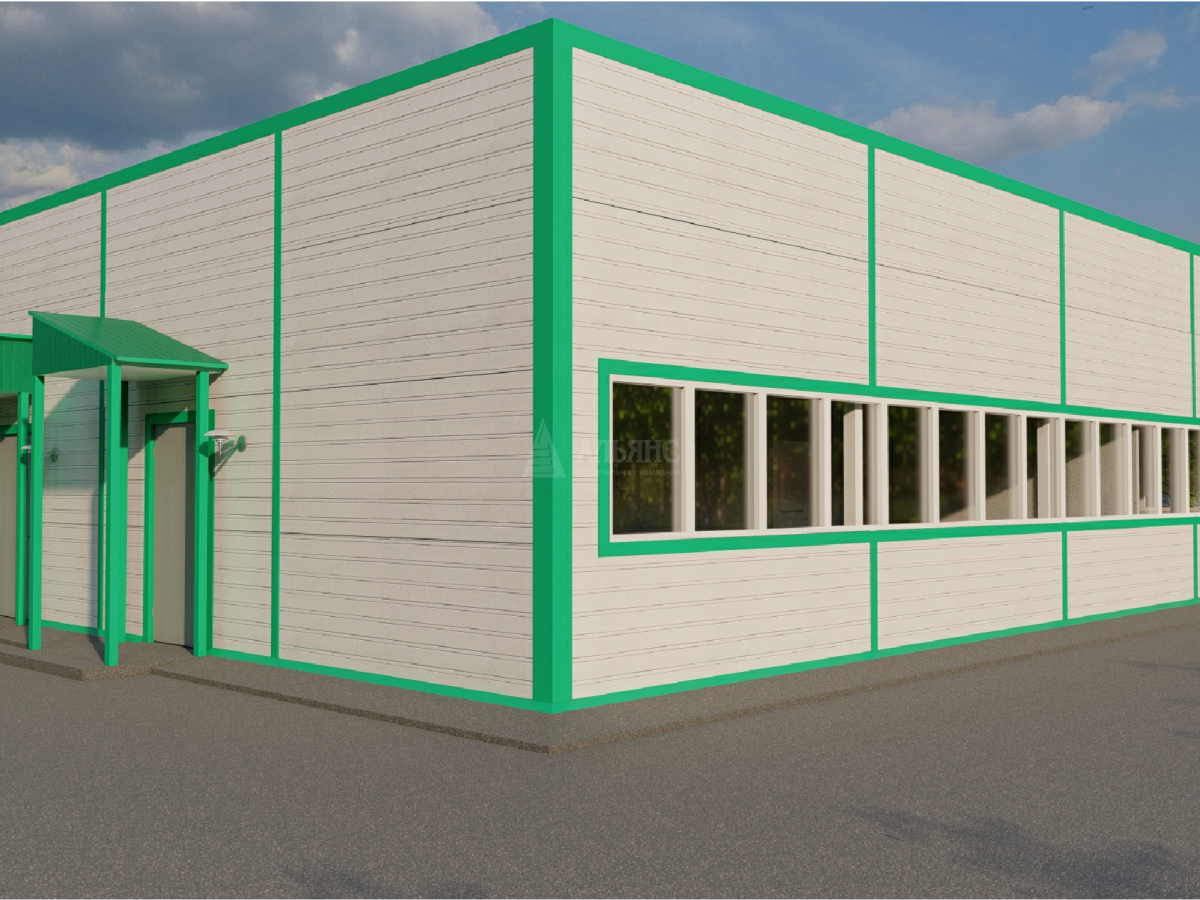 3D визуализация Офис из сэндвич-панелей - фото 4