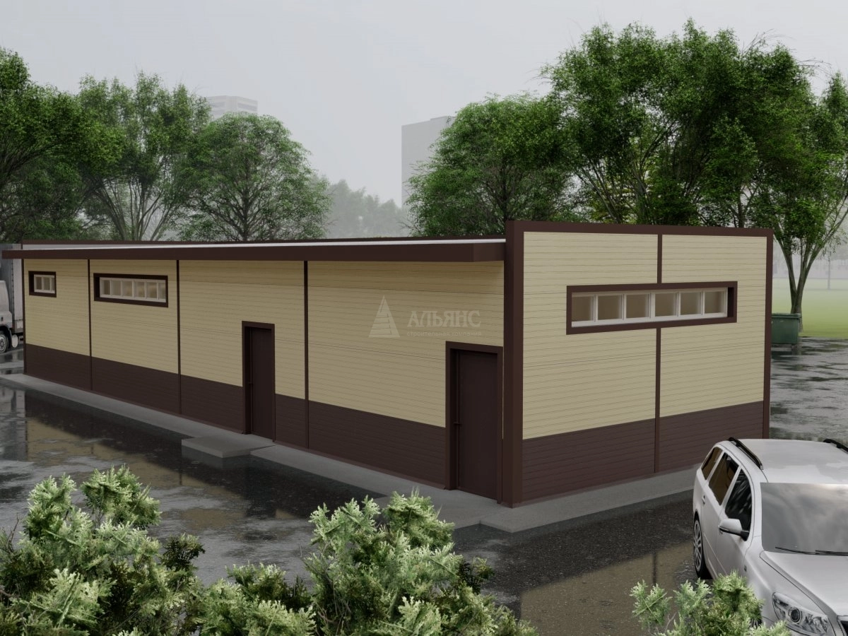 3D визуализация Магазин из сэндвич-панелей - фото 2