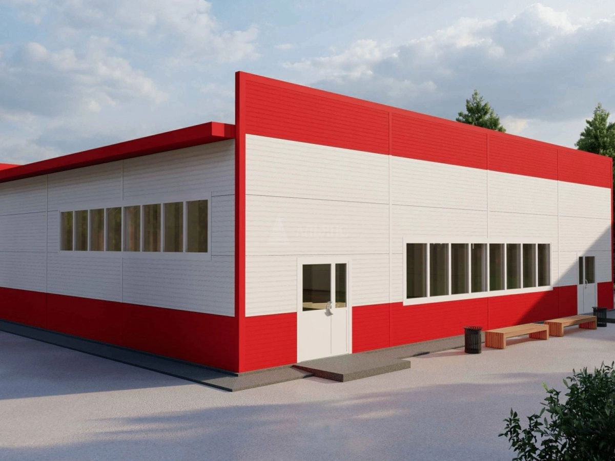 3D визуализация Магазин из сэндвич-панелей - фото 2