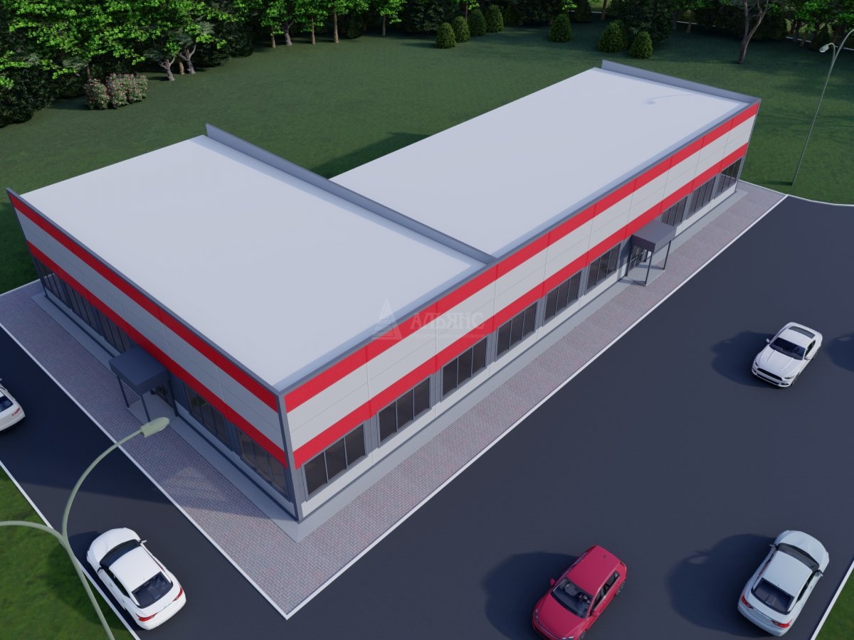 3D визуализация Магазины, ТЦ из сэндвич-панелей, павильоны из сэндвич панелей - фото 5