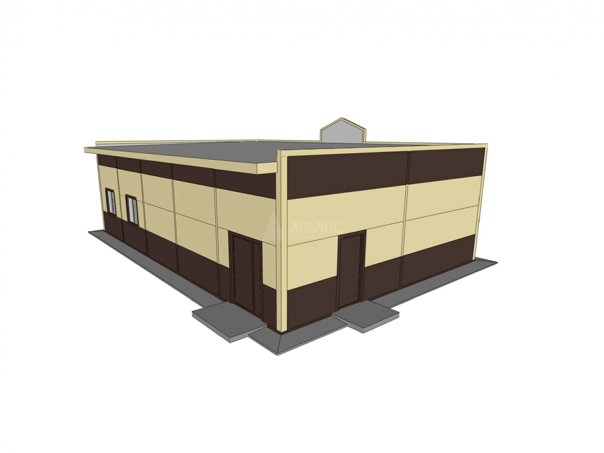 3D визуализация Кафе-столовая из сэндвич-панелей - фото 9