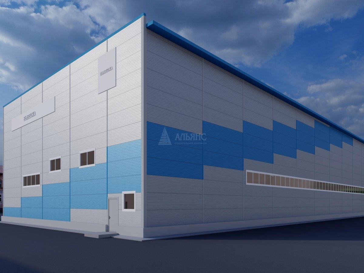 3D визуализация Производственное здание из сэндвич-панелей - фото 4