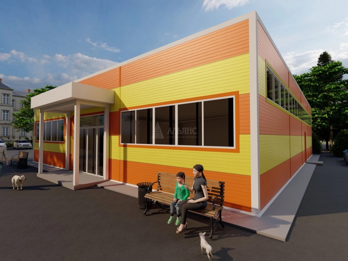 3D визуализация Магазин из сэндвич-панелей - фото 1