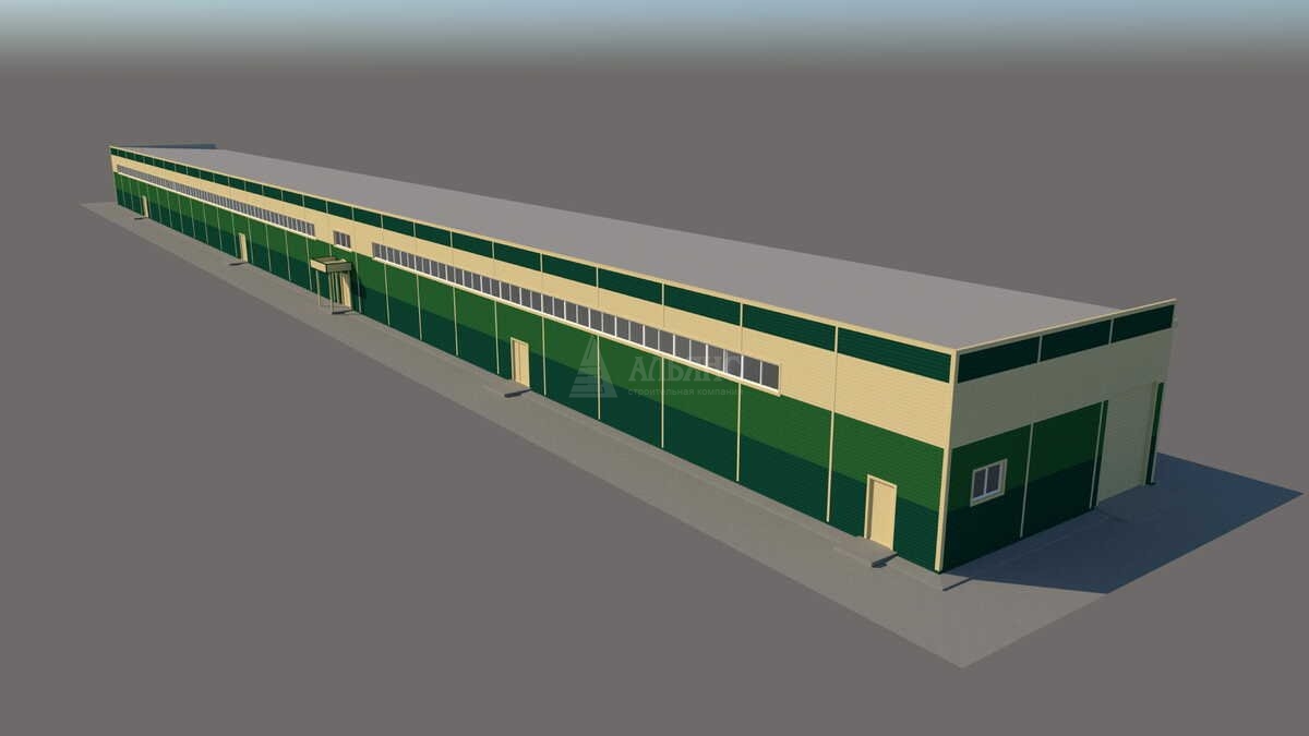 3D визуализация Производственное здание из сэндвич-панелей - фото 15
