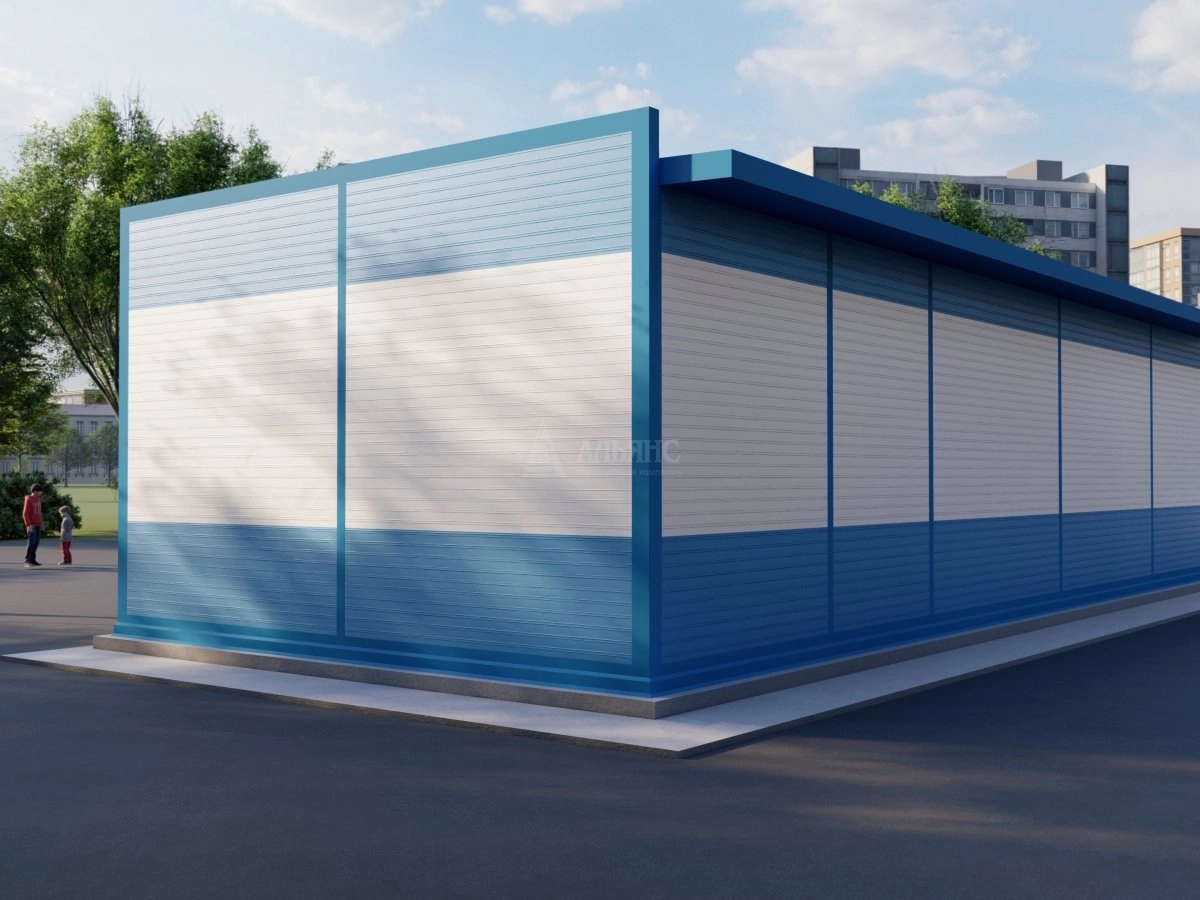 3D визуализация Магазин из сэндвич-панелей - фото 2