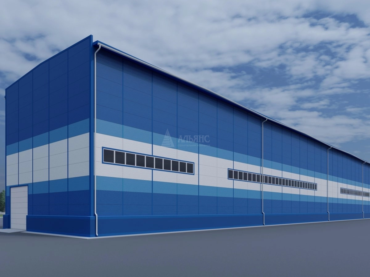 3D визуализация Производственный цех из сэндвич панелей - фото 4