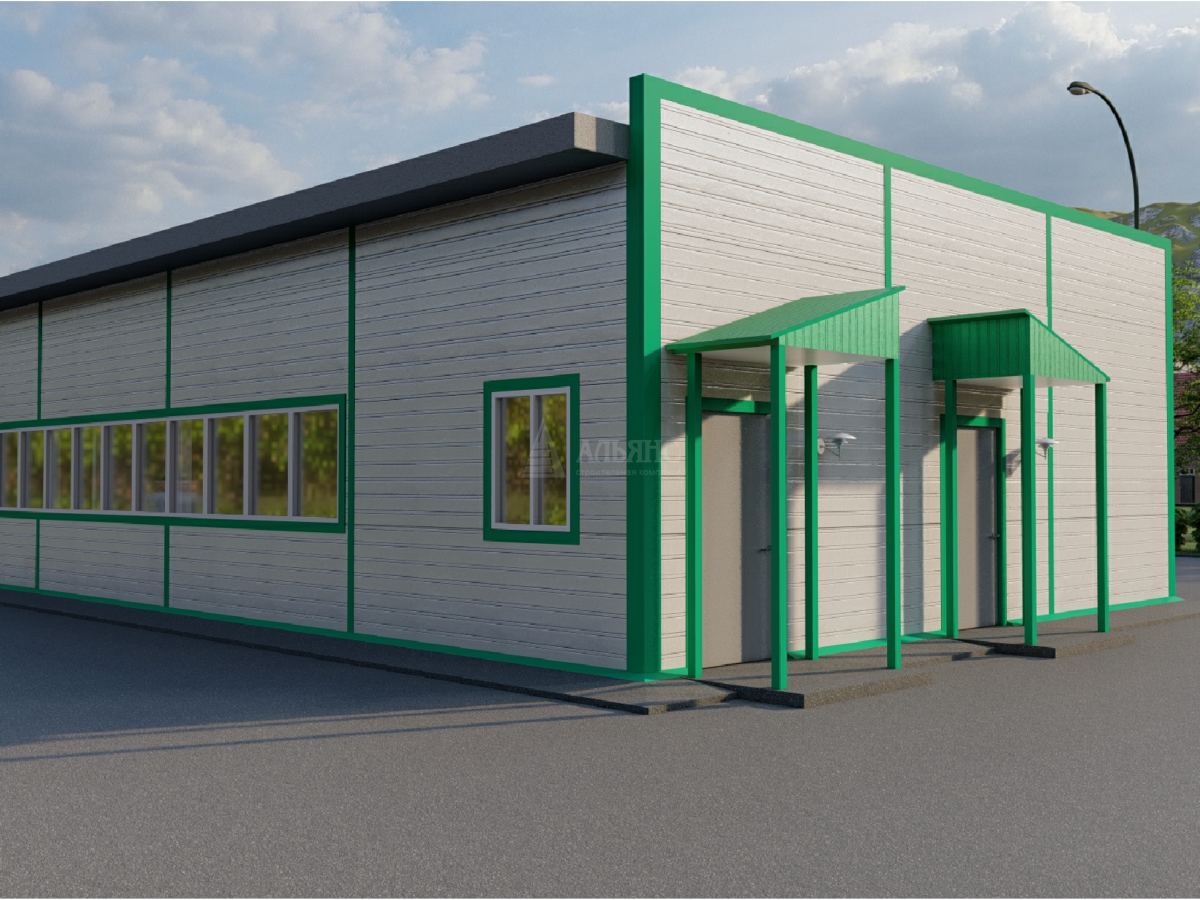 3D визуализация Офис из сэндвич-панелей - фото 1